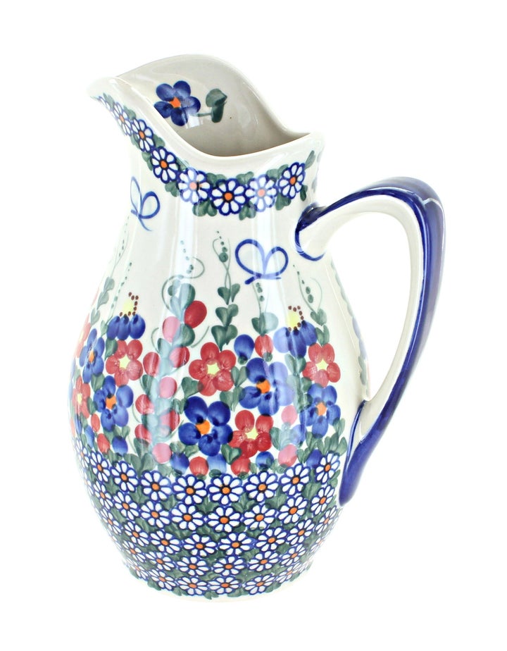 Vena Garden Butterfly Pitcher — Polish Pottery