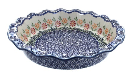 Manufaktura Garden Bouquet Pie Plate — Polish Pottery
