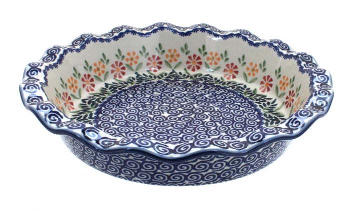 Manufaktura Garden Bouquet Pie Plate — Polish Pottery
