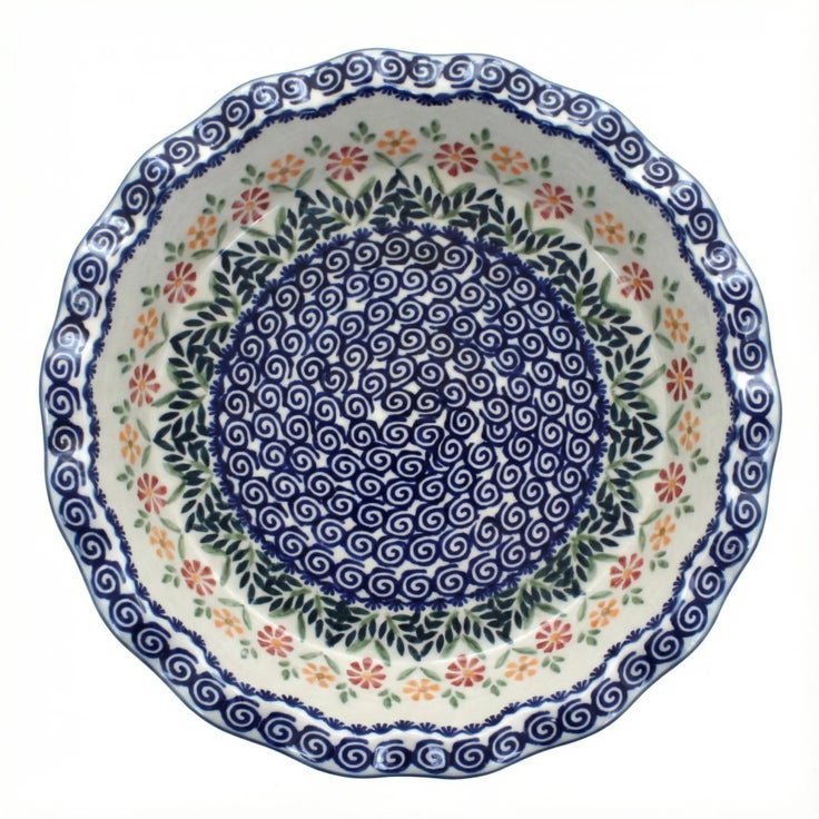 Detail image of Manufaktura Garden Bouquet Pie Plate — Polish Pottery