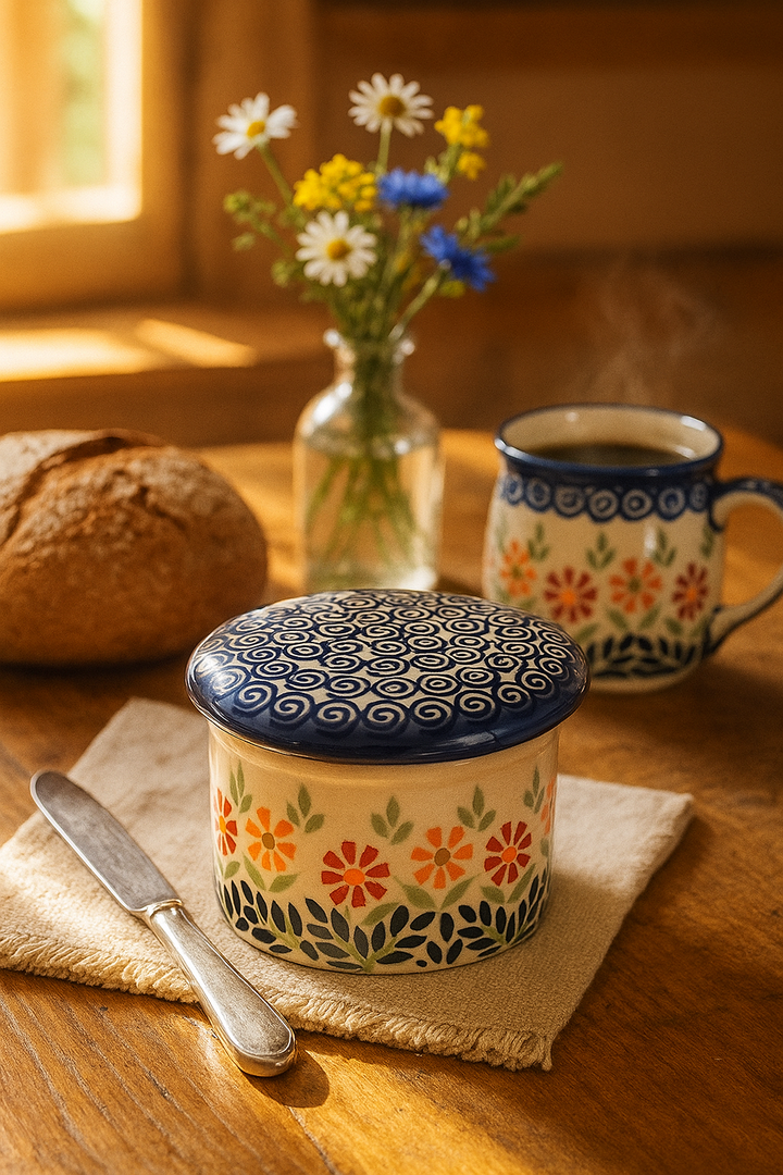 Manufaktura Garden Bouquet Butter Dish — Polish Pottery
