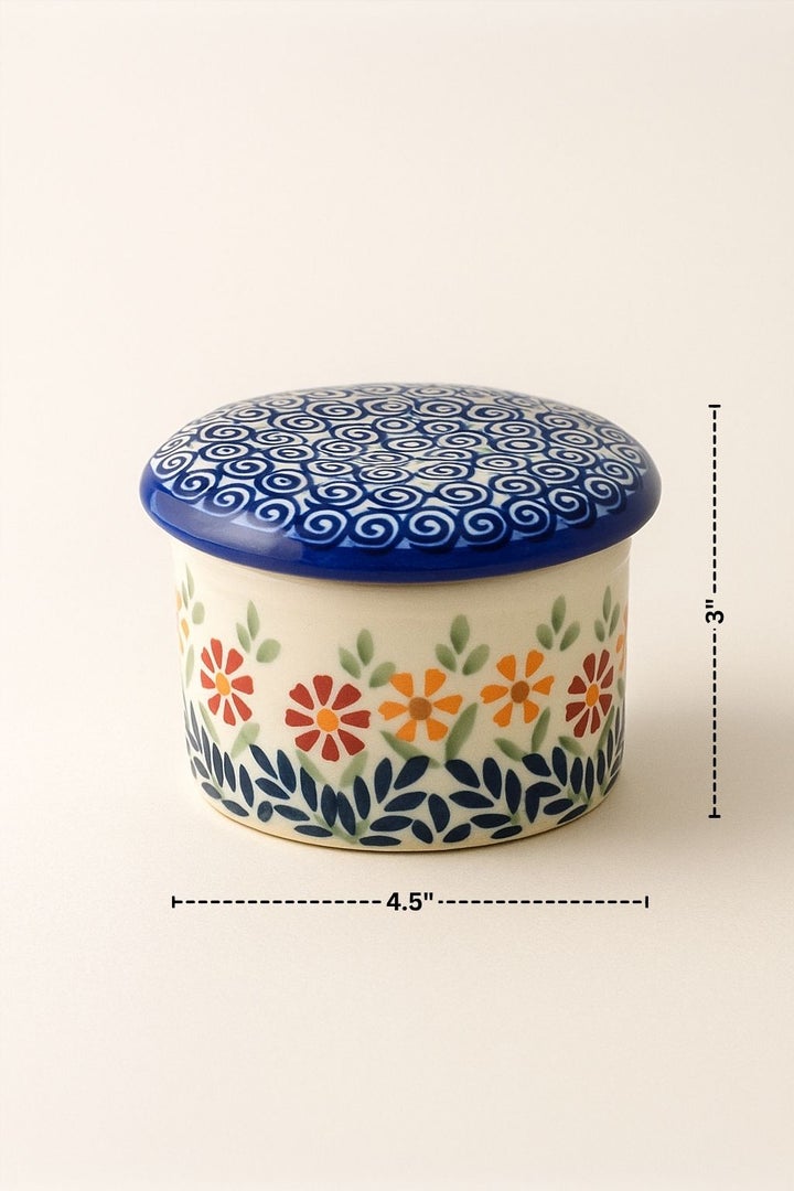 Manufaktura Garden Bouquet Butter Dish — Polish Pottery