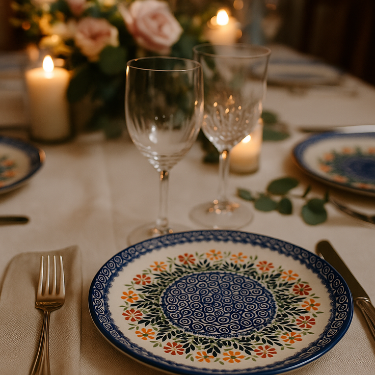 Detail image of Manufaktura Garden Bouquet Dining Plates & Bowls — Polish Pottery