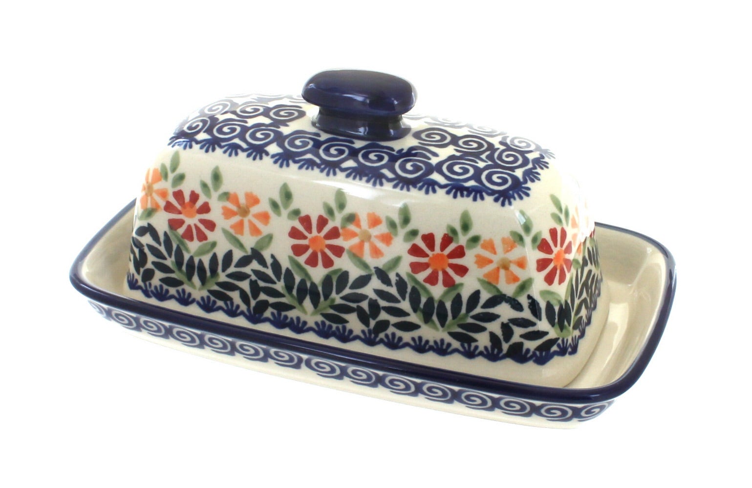 Manufaktura Garden Bouquet Butter Dish — Polish Pottery