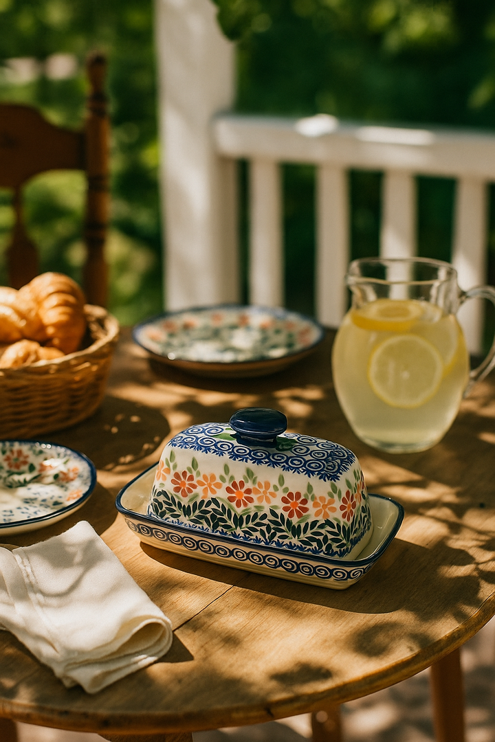 Manufaktura Garden Bouquet Butter Dish — Polish Pottery