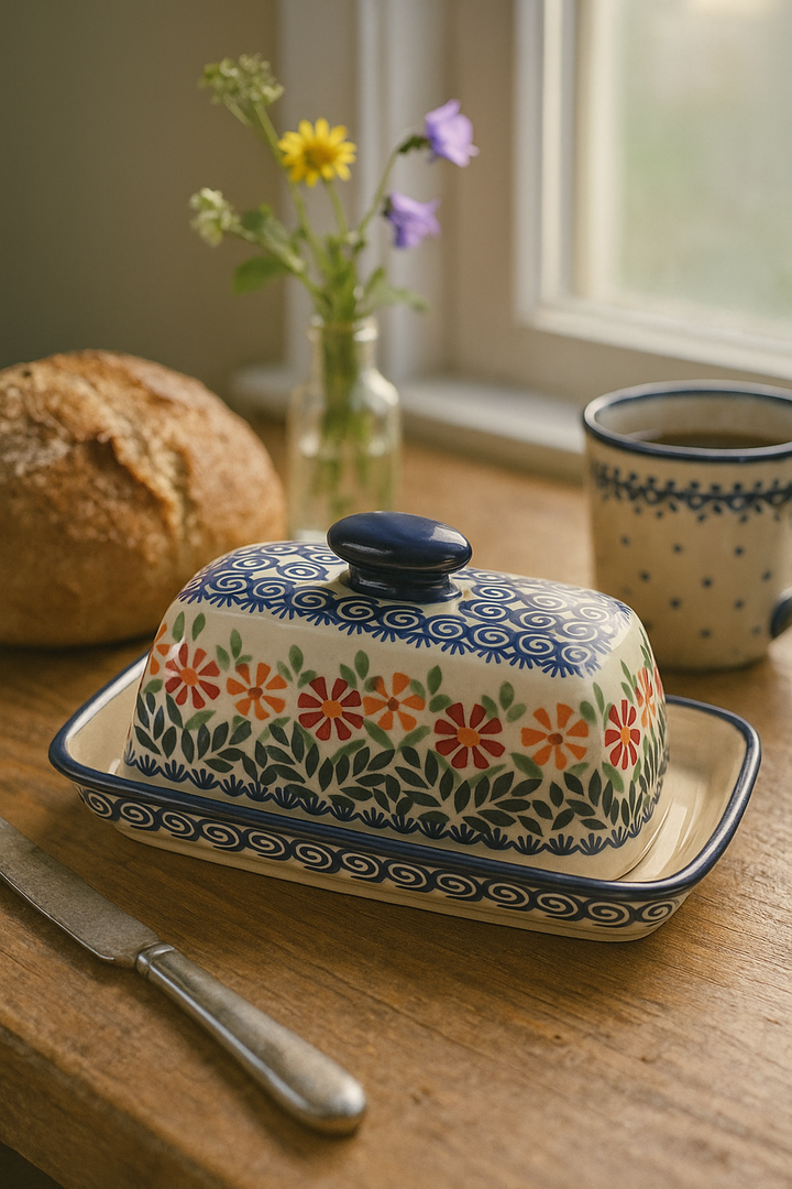 Manufaktura Garden Bouquet Butter Dish — Polish Pottery