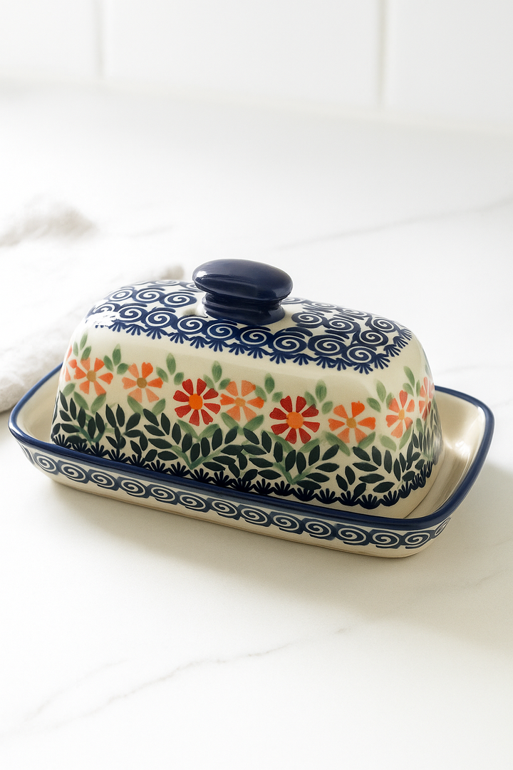 Manufaktura Garden Bouquet Butter Dish — Polish Pottery