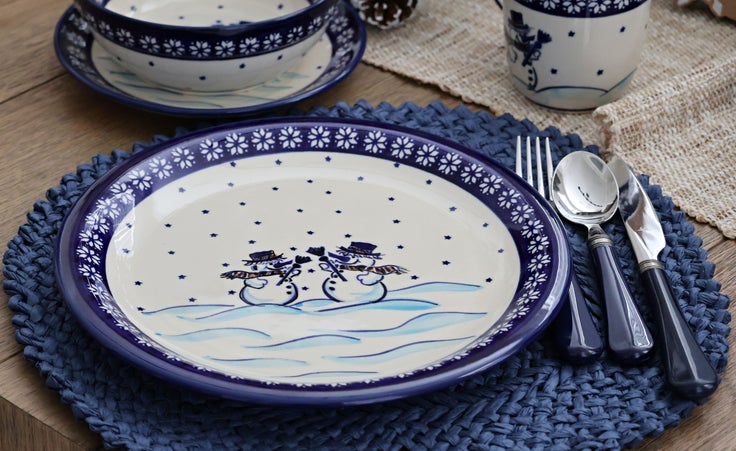 Detail image of Zaklady Frosty Friend Dining Plates & Bowls — Polish Pottery