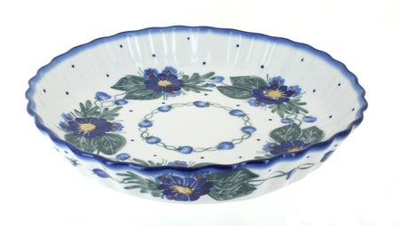 WR Unikat Forget Me Not Pie Plate — Polish Pottery
