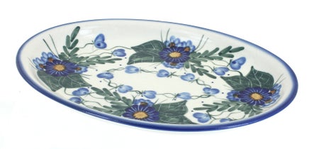WR Unikat Forget Me Not Small Serving Piece — Polish Pottery
