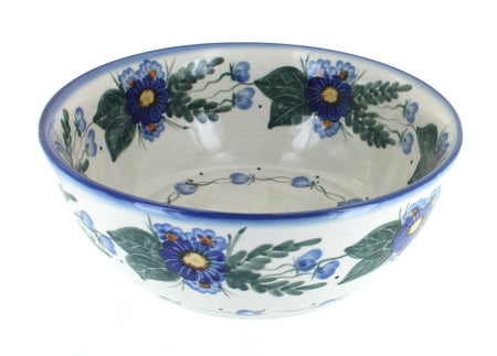 WR Unikat Forget Me Not Large Serving Piece — Polish Pottery
