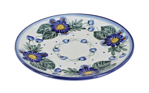 WR Unikat Forget Me Not Dining Plates & Bowls — Polish Pottery