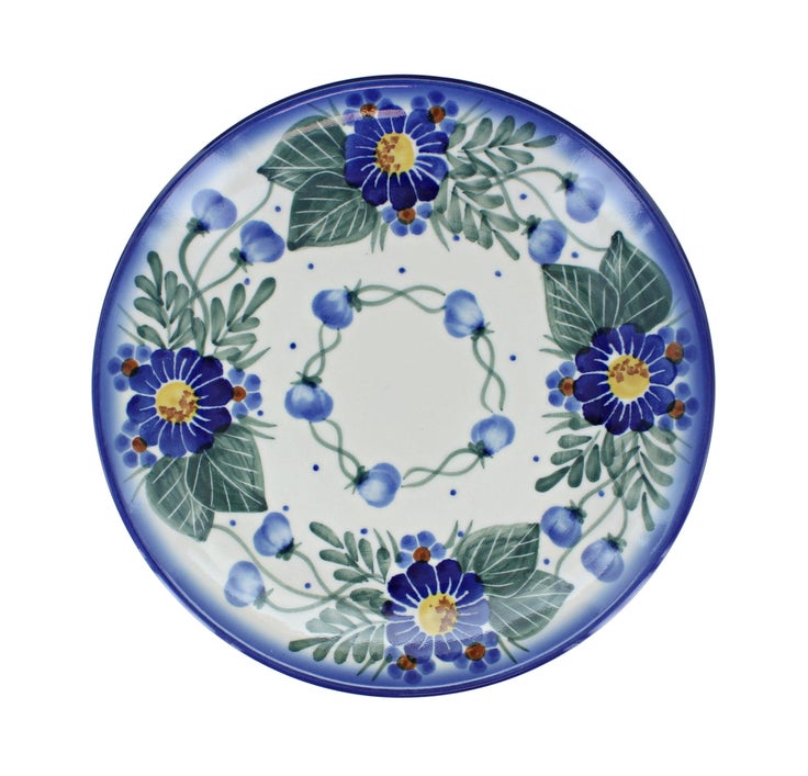 Detail image of WR Unikat Forget Me Not Dining Plates & Bowls — Polish Pottery