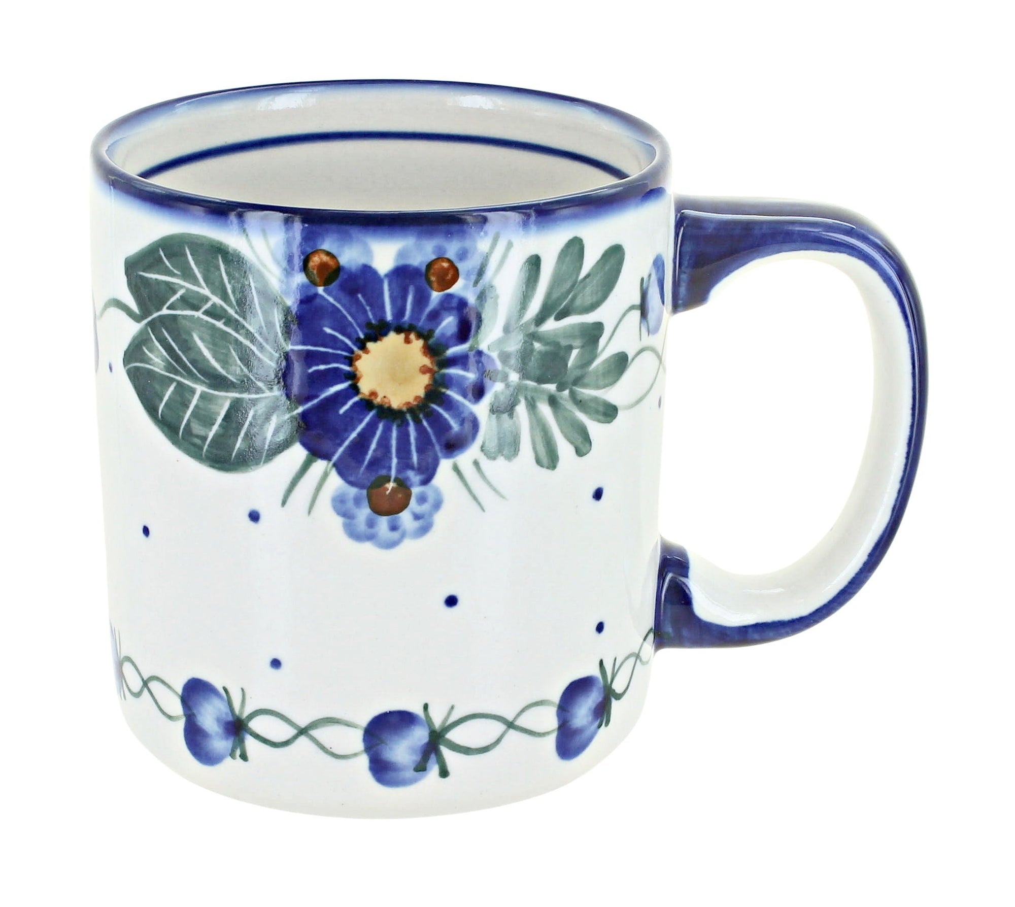 WR Unikat Forget Me Not Mug — Polish Pottery