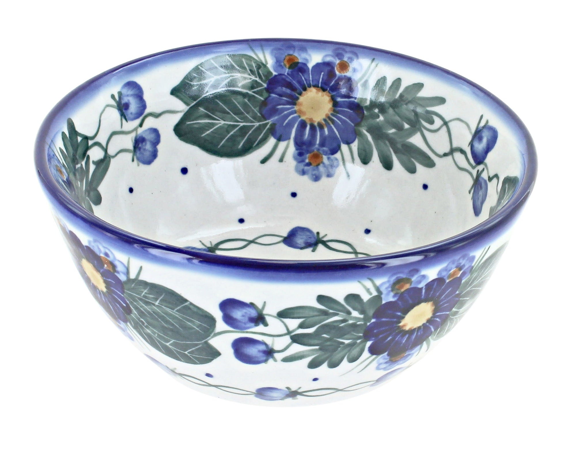 WR Unikat Forget Me Not Dining Plates & Bowls — Polish Pottery