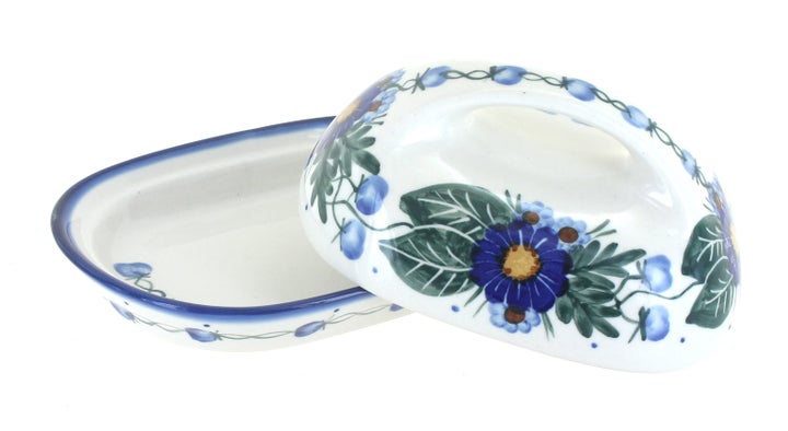 WR Unikat Forget Me Not Butter Dish — Polish Pottery