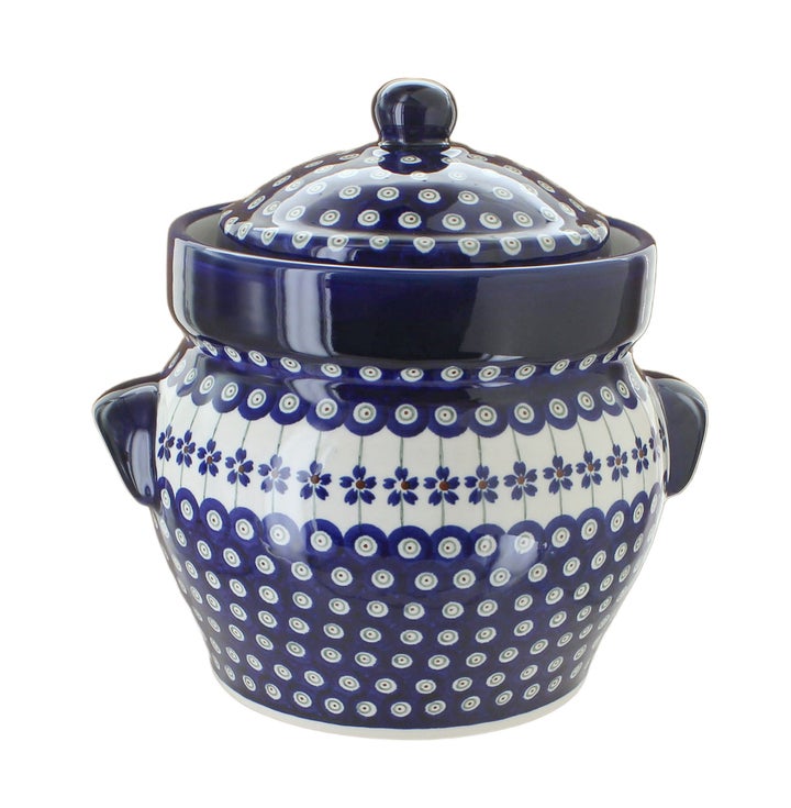Zaklady Flowering Peacock Counter Storage — Polish Pottery