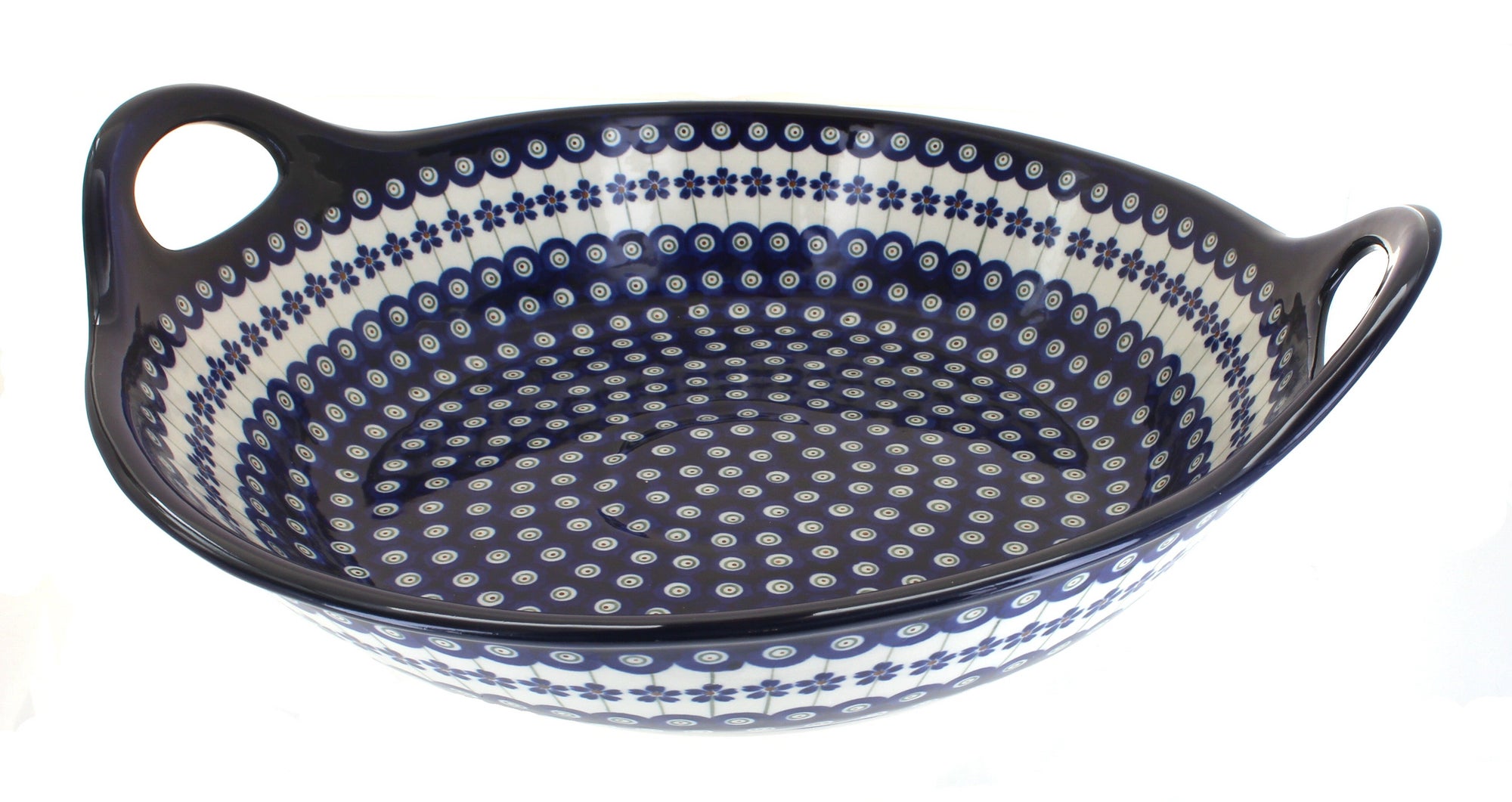 Zaklady Flowering Peacock Large Serving Piece — Polish Pottery