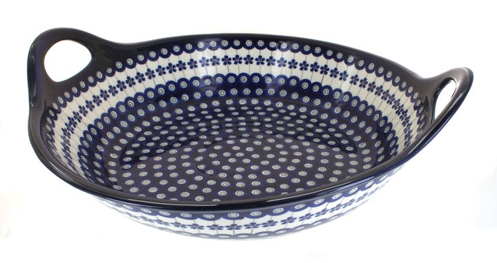 Zaklady Flowering Peacock Large Serving Piece — Polish Pottery