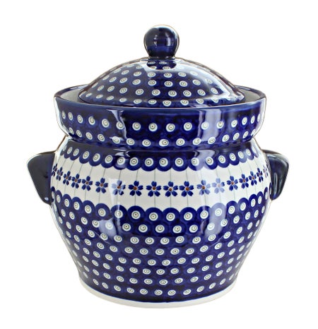 Zaklady Flowering Peacock Counter Storage — Polish Pottery