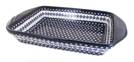 Zaklady Flowering Peacock Large Bakeware — Polish Pottery