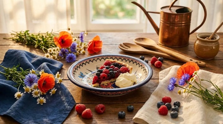 Zaklady Floral Butterfly Dining Plates & Bowls — Polish Pottery