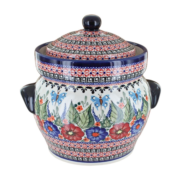 Zaklady Floral Butterfly Counter Storage — Polish Pottery