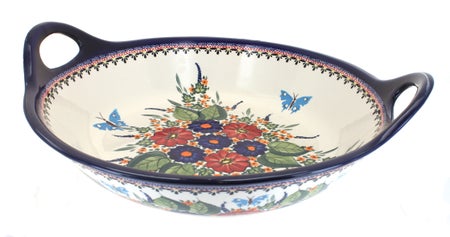Zaklady Floral Butterfly Large Serving Piece — Polish Pottery