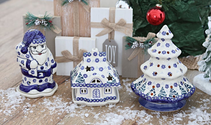Detail image of Manufaktura Festive Fir Luminary — Polish Pottery