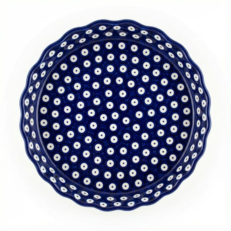 Detail image of Manufaktura Dots Pie Plate — Polish Pottery