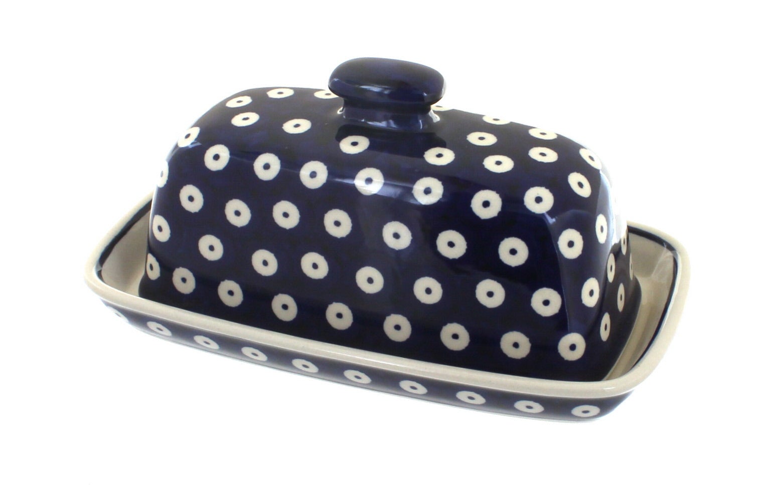 Manufaktura Dots Butter Dish — Polish Pottery
