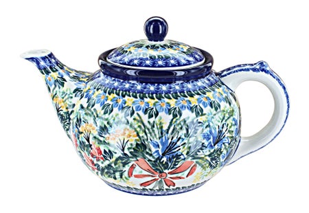 Ceramika Artystyczna Day Lily Bouquet Teapot — Polish Pottery