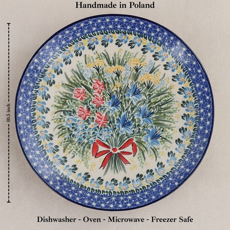 Detail image of Ceramika Artystyczna Day Lily Bouquet Dining Plates & Bowls — Polish Pottery