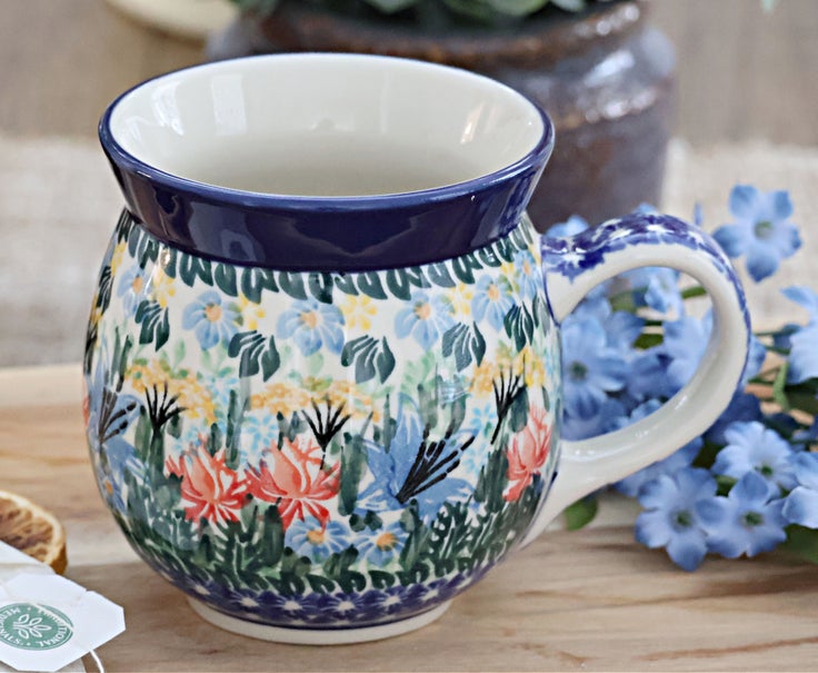 Detail image of Ceramika Artystyczna Day Lily Bouquet Mug — Polish Pottery