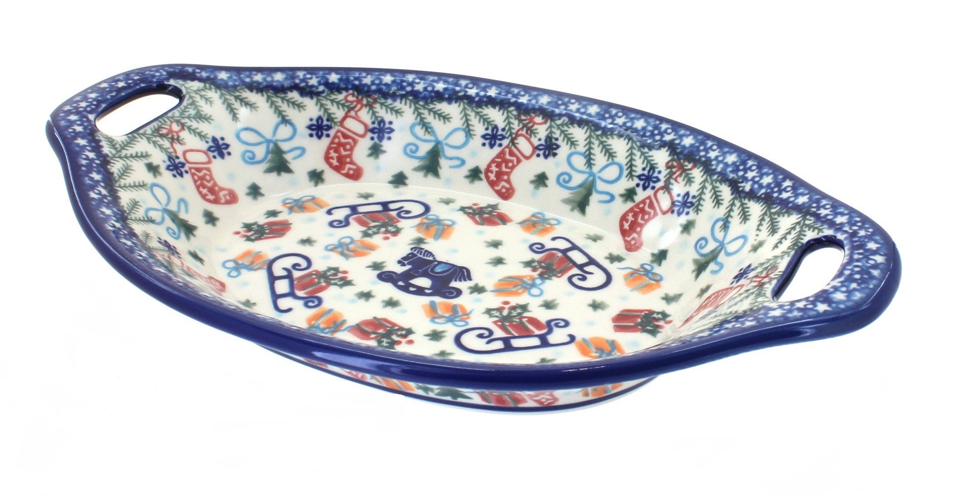 Vena Christmas Bounty Medium Serving Piece — Polish Pottery