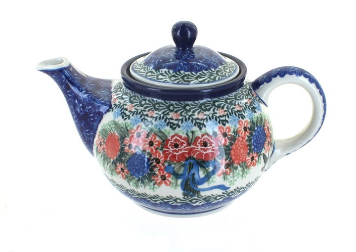 Ceramika Artystyczna Blush Bouquet Teapot — Polish Pottery