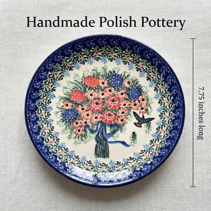 Detail image of Ceramika Artystyczna Blush Bouquet Dining Plates & Bowls — Polish Pottery