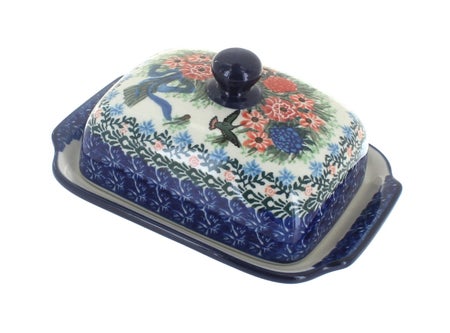 Ceramika Artystyczna Blush Bouquet Butter Dish — Polish Pottery