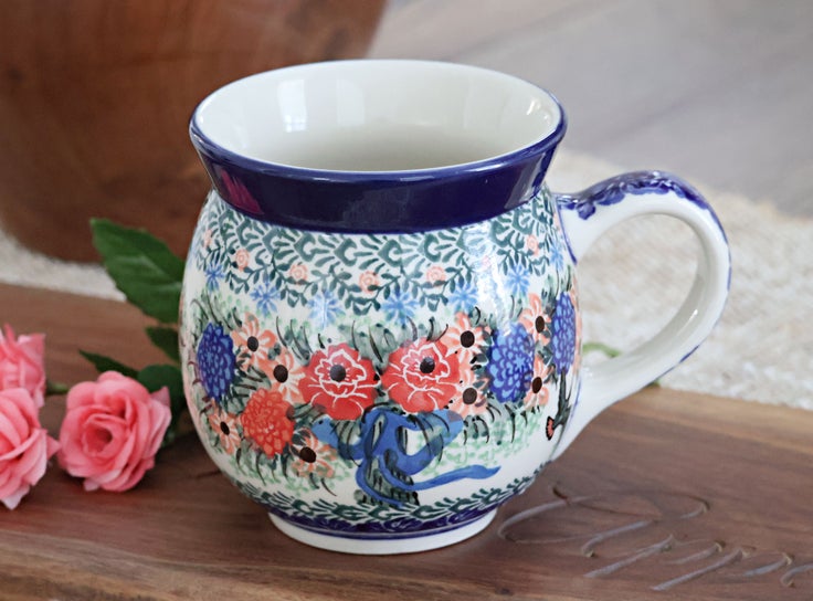 Detail image of Ceramika Artystyczna Blush Bouquet Mug — Polish Pottery