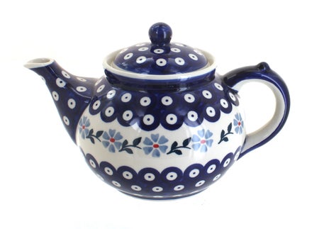 Manufaktura Blue Violet Teapot — Polish Pottery