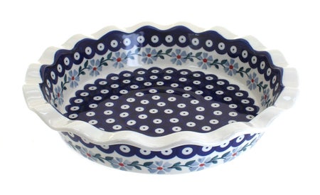 Manufaktura Blue Violet Pie Plate — Polish Pottery