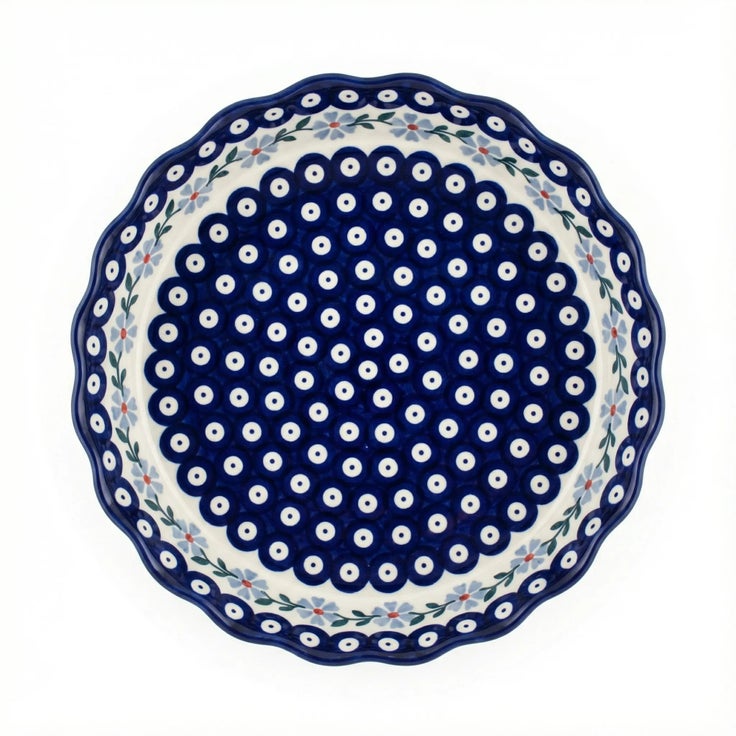 Detail image of Manufaktura Blue Violet Pie Plate — Polish Pottery
