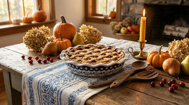 Manufaktura Blue Violet Pie Plate — Polish Pottery