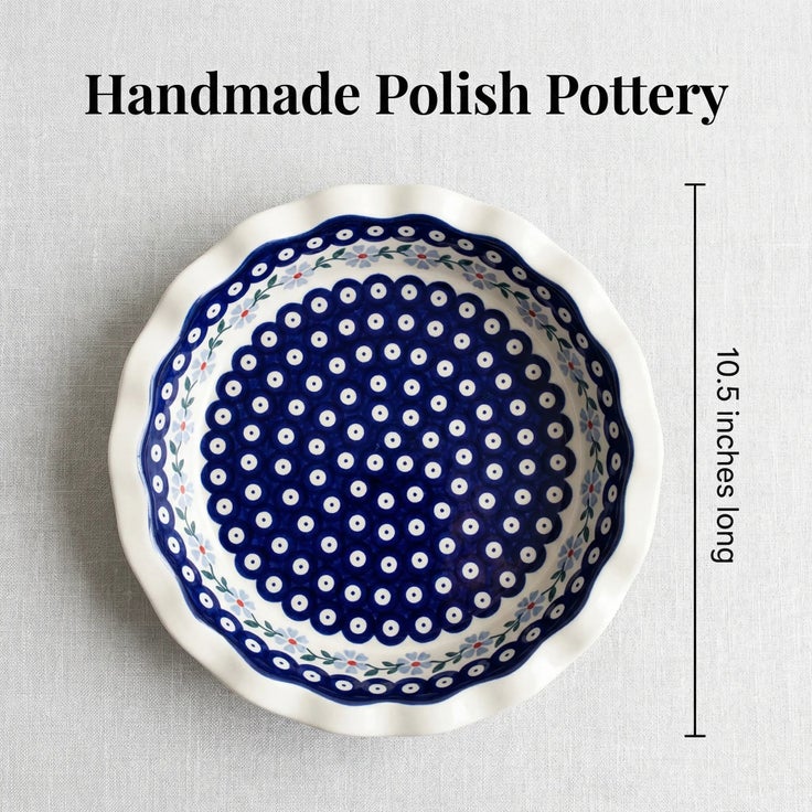 Detail image of Manufaktura Blue Violet Pie Plate — Polish Pottery