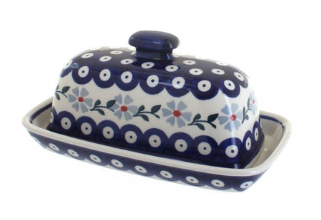 Manufaktura Blue Violet Butter Dish — Polish Pottery