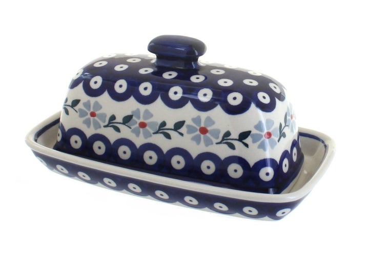 Manufaktura Blue Violet Butter Dish — Polish Pottery