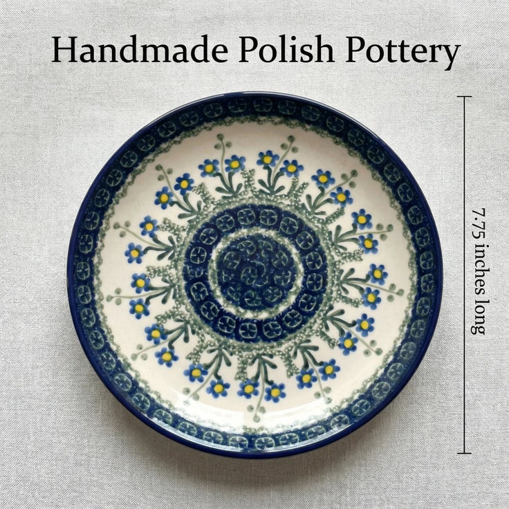 Detail image of Ceramika Artystyczna Blue Posy Dining Plates & Bowls — Polish Pottery