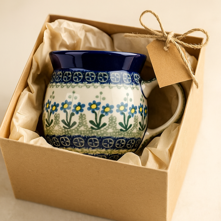 Ceramika Artystyczna Blue Posy Mug — Polish Pottery