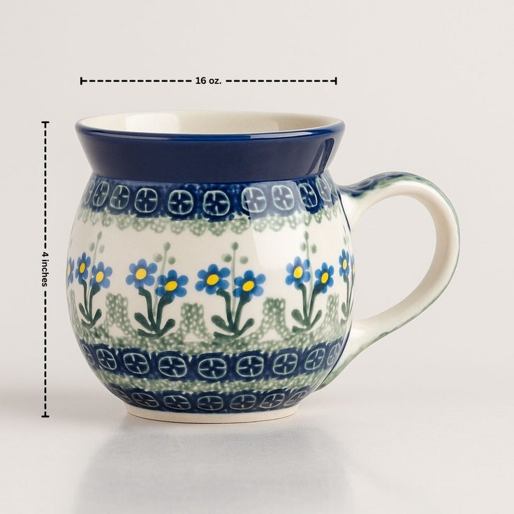 Detail image of Ceramika Artystyczna Blue Posy Mug — Polish Pottery