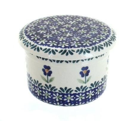 Manufaktura Blue Daisy Butter Dish — Polish Pottery
